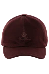 Loro Piana Men's burgundy cashmere cap - brand logo. 100% cashmere. Country of manufacture: Italy. Care: specialized cleaning - photo 1