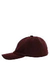 Loro Piana Men's burgundy cashmere cap - brand logo. 100% cashmere. Country of manufacture: Italy. Care: specialized cleaning - photo 3