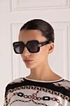 Women's black sunglasses made of plastic Dior - brand logo. 100% plastic. black. Country of manufacture: Italy. Care: specialized cleaning - photo 2