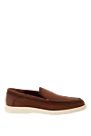 Santoni Men's brown nubuck loafers - contrast sole. 100% nubuck. Country of manufacture: Italy. Care: specialized cleaning - photo 1