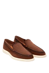 Santoni Men's brown nubuck loafers - contrast sole. 100% nubuck. Country of manufacture: Italy. Care: specialized cleaning - photo 3