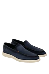 Santoni Men's blue loafers made of nubuck - contrast sole. 100% nubuck. Country of manufacture: Italy. Care: specialized cleaning - photo 3