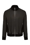 Seraphin Men's black jacket made of genuine leather - 100% genuine leather. Closure: zipper. two side pockets. Country of manufacture: Italy. Care: specialized cleaning - photo 1