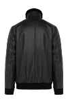 Men's black jacket made of genuine leather Seraphin - natural fur. 100% genuine leather. Closure: zipper. two side pockets. Country of manufacture: Italy. Care: specialized cleaning - photo 6