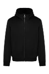 Seraphin Men's black cashmere jacket with fur hood - cashmere, natural fur. Closure: zipper. two side pockets. Insulation: natural fur. Country of manufacture: Italy. Care: specialized cleaning - photo 1