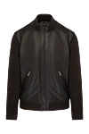 Seraphin Men's brown jacket made of genuine leather and cashmere - 80% genuine leather, 20% cashmere. Closure: zipper. two side pockets. Country of manufacture: Italy. Care: specialized cleaning - photo 1