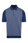 Svevo Men's blue cotton polo with pattern - weaving pattern. Composition:100% cotton. Closure: zipper. Country of manufacture: Italy. Care: specialized cleaning - photo 1