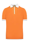 Svevo Men's orange cotton polo - contrast collar, sleeve piping. 100% cotton. Closure: zipper. Country of manufacture: Italy. Care: specialized cleaning - photo 1