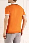 Men's orange cotton polo Svevo - contrast collar, sleeve piping. 100% cotton. Closure: zipper. Country of manufacture: Italy. Care: specialized cleaning - photo 4