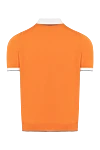 Men's orange cotton polo Svevo - contrast collar, sleeve piping. 100% cotton. Closure: zipper. Country of manufacture: Italy. Care: specialized cleaning - photo 6