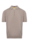 Svevo Men's beige cotton polo - small check pattern. Composition:100% cotton. Closure: zipper. Country of manufacture: Italy. Care: specialized cleaning - photo 1