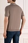 Men's beige cotton polo Svevo - small check pattern. Composition:100% cotton. Closure: zipper. Country of manufacture: Italy. Care: specialized cleaning - photo 4