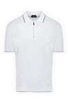 Svevo Men's white cotton polo shirt - contrasting edging. 100% cotton. Closure: zipper. Country of manufacture: Italy. Care: specialized cleaning - photo 1