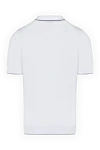 Men's white cotton polo shirt Svevo - contrasting edging. 100% cotton. Closure: zipper. Country of manufacture: Italy. Care: specialized cleaning - photo 6