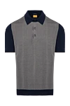 Svevo Men's blue cotton polo - squares pattern. 100% cotton. Closure: buttons. Country of manufacture: Italy. Care: specialized cleaning - photo 1