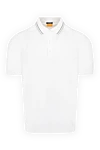 Svevo Men's white cotton polo shirt - collar edging. Composition:100% cotton. Closure: buttons. Country of manufacture: Italy. Care: specialized cleaning - photo 1