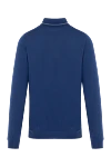 Polo with long sleeves for men blue from cotton Svevo - collar edging. 100% cotton. Closure: buttons. Country of manufacture: Italy. Care: specialized cleaning - photo 6