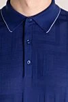 Svevo Men's blue cotton polo shirt - collar edging. 100% cotton. Closure: buttons. Country of manufacture: Italy. Care: specialized cleaning - photo 5