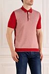 Svevo Polo for men red from cotton - geometric pattern. Composition:100% cotton. Closure: buttons. Country of manufacture: Italy. Care: specialized cleaning - photo 3