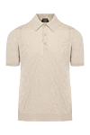 Svevo Men's beige cotton polo shirt - textured pattern. Composition:100% cotton. Closure: buttons. Country of manufacture: Italy. Care: specialized cleaning - photo 1