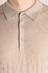 Svevo Men's beige cotton polo shirt - textured pattern. Composition:100% cotton. Closure: buttons. Country of manufacture: Italy. Care: specialized cleaning - photo 5