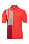 Svevo Men's red cotton polo with print - geometric pattern. Composition:100% cotton. Closure: buttons. Country of manufacture: Italy. Care: specialized cleaning - photo 1