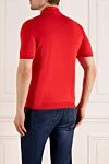 Men's red cotton polo with print Svevo - geometric pattern. Composition:100% cotton. Closure: buttons. Country of manufacture: Italy. Care: specialized cleaning - photo 4