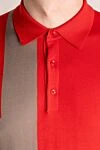 Svevo Polo for men red from cotton - geometric pattern. Composition:100% cotton. Closure: buttons. Country of manufacture: Italy. Care: specialized cleaning - photo 5