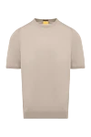 Svevo Men's beige cotton short sleeve jumper - 100% cotton. Country of manufacture: Italy. Care: specialized cleaning - photo 1