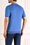 Men's short sleeve blue cotton jumper Svevo - textured pattern. 100% cotton. Country of manufacture: Italy. Care: specialized cleaning - photo 4