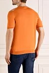 Men's short sleeve jumper, orange, cotton Svevo - geometric pattern. 100% cotton. Country of manufacture: Italy. Care: specialized cleaning - photo 4