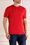 Svevo Short sleeve jumper for men, red, cotton - 100% cotton. Country of manufacture: Italy. Care: specialized cleaning - photo 3