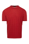 Svevo Men's red cotton short sleeve jumper - decorative stitching. 100% cotton. Country of manufacture: Italy. Care: specialized cleaning - photo 1