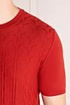 Svevo Men's red cotton short sleeve jumper - decorative stitching. 100% cotton. Country of manufacture: Italy. Care: specialized cleaning - photo 5