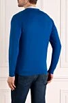 Men's blue cotton cardigan with V-neck Svevo - 100% cotton. Closure: buttons. Country of manufacture: Italy. Care: specialized cleaning - photo 4