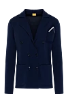 Svevo Men's navy blue cotton jacket - 100% cotton. Closure: buttons. two side pockets, one chest pocket. Country of manufacture: Italy. Care: specialized cleaning - photo 1