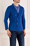 Svevo Men's blue cotton jacket - 100% cotton. Closure: buttons. two side pockets, one chest pocket. Country of manufacture: Italy. Care: specialized cleaning - photo 3