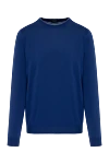 Svevo Long sleeve men's blue cotton jumper - 100% cotton. Country of manufacture: Italy. Care: specialized cleaning - photo 1