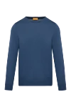 Svevo Long sleeve men's blue cashmere and silk jumper - 80% linen, 20% linen. Country of manufacture: Italy. Care: specialized cleaning - photo 1