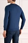 Long sleeve men's blue cashmere and silk jumper Svevo - 80% linen, 20% linen. Country of manufacture: Italy. Care: specialized cleaning - photo 4