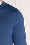 Svevo Long sleeve men's blue cashmere and silk jumper - 80% linen, 20% linen. Country of manufacture: Italy. Care: specialized cleaning - photo 5