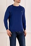 Svevo Men's blue cotton long sleeve jumper - brand logo. 100% cotton. Country of manufacture: Italy. Care: specialized cleaning - photo 3