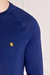 Svevo Long sleeve men's blue cotton jumper - brand logo. 100% cotton. Country of manufacture: Italy. Care: specialized cleaning - photo 5