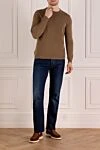 Long sleeve men's brown cotton jumper Svevo - 100% cotton. Country of manufacture: Italy. Care: specialized cleaning - photo 2