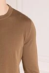 Svevo Long sleeve men's brown cotton jumper - 100% cotton. Country of manufacture: Italy. Care: specialized cleaning - photo 5