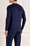 Long-sleeved blue men's jumper made of linen and elastane Svevo - 96% linen, 4% elastane. Country of manufacture: Italy. Care: specialized cleaning - photo 4