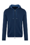 Svevo Men's sports jacket, blue, cotton - hood. 100% cotton. zipper, drawstring. Country of manufacture: Italy. Care: specialized cleaning - photo 1