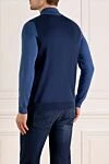 Cardigan for men blue made of cotton Svevo - 100% cotton. Closure: zipper. Country of manufacture: Italy. Care: specialized cleaning - photo 4