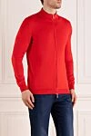 Svevo Red cotton cardigan for men - 100% cotton. Closure: zipper. Country of manufacture: Italy. Care: specialized cleaning - photo 3