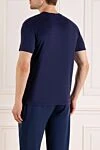 Men's blue polo made of linen and polyamide Svevo - stand collar. 96% linen, 4% polyamide. Closure: buttons. Country of manufacture: Italy. Care: specialized cleaning - photo 4